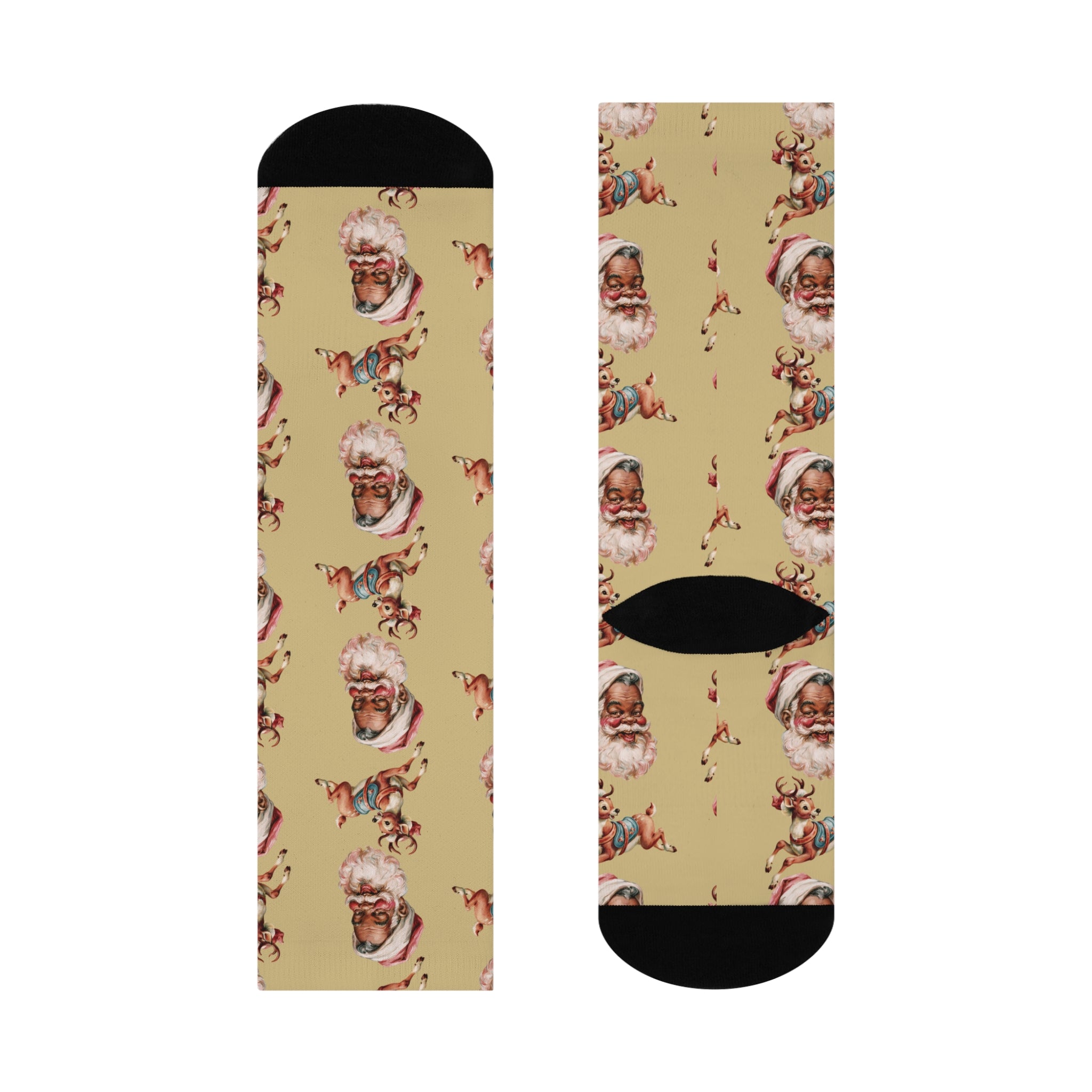 Copy of Copy of Santa Pattern Crew Socks — Vintage Christmas Cushion Socks