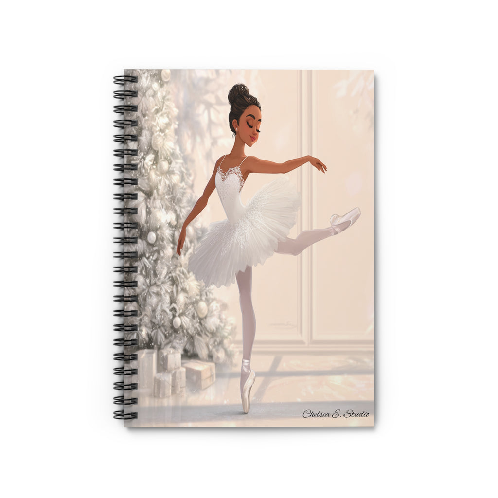 Ballet Ballerina Spiral Notebook — Elegant Dancer Christmas Journal