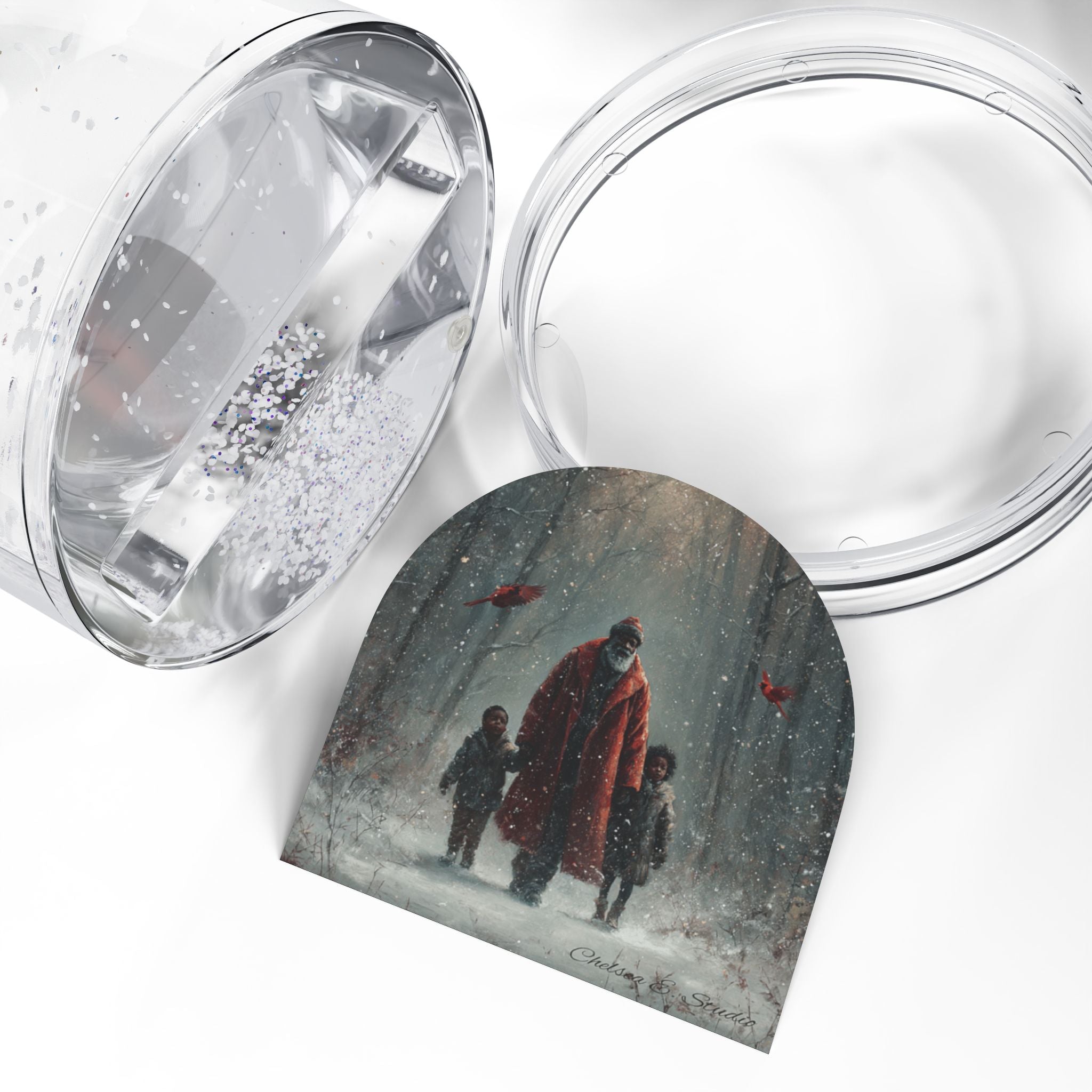 Snow Globe — Vintage Santa & Children Winter Scene Holiday Decor
