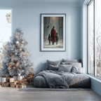 Christmas Poster featuring a snowy Christmas woodland scene with peaceful winter atmosphere.