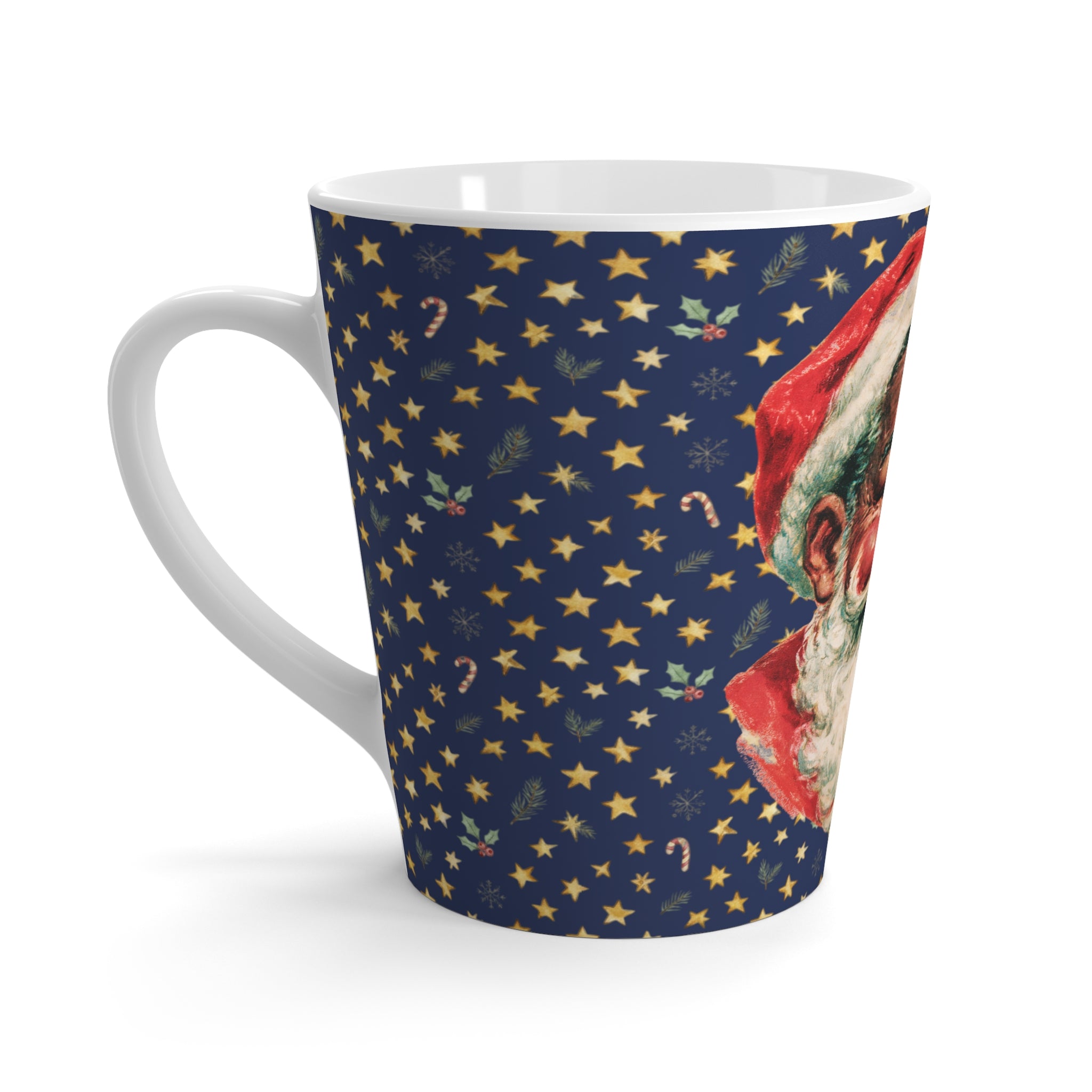 Vintage Black Santa Latte Mug