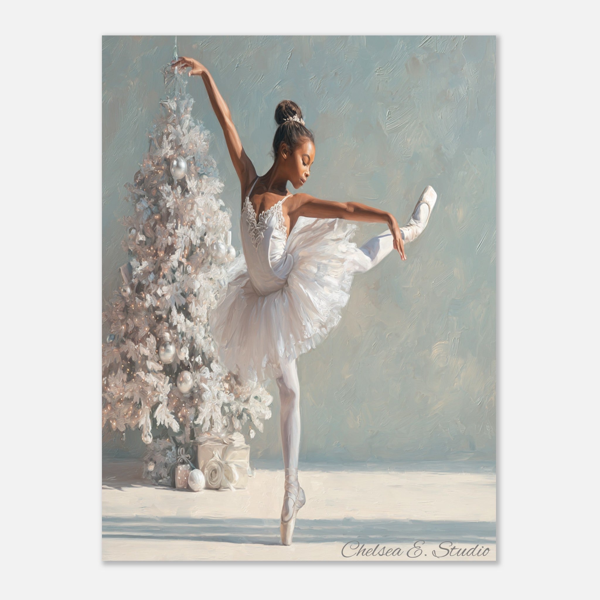 Christmas Poster featuring a tender Christmas scene with a child and holiday warmth.