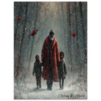 Christmas Poster featuring a snowy Christmas woodland scene with peaceful winter atmosphere.