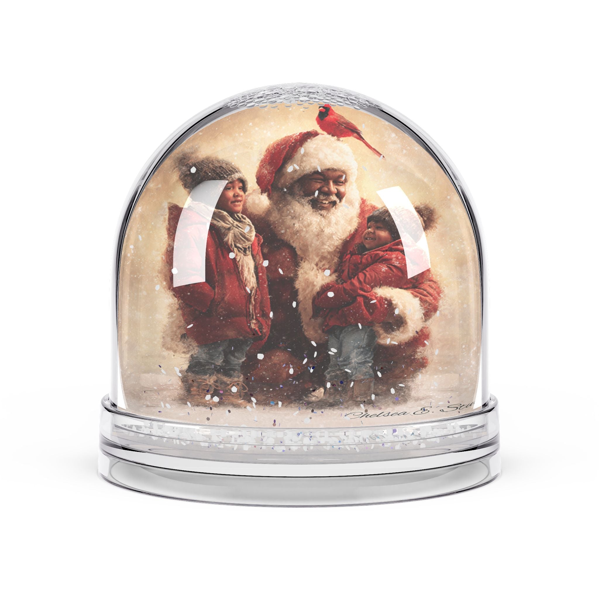 Copy of Snow Globe — Vintage Santa & Children Winter Scene Holiday Decor