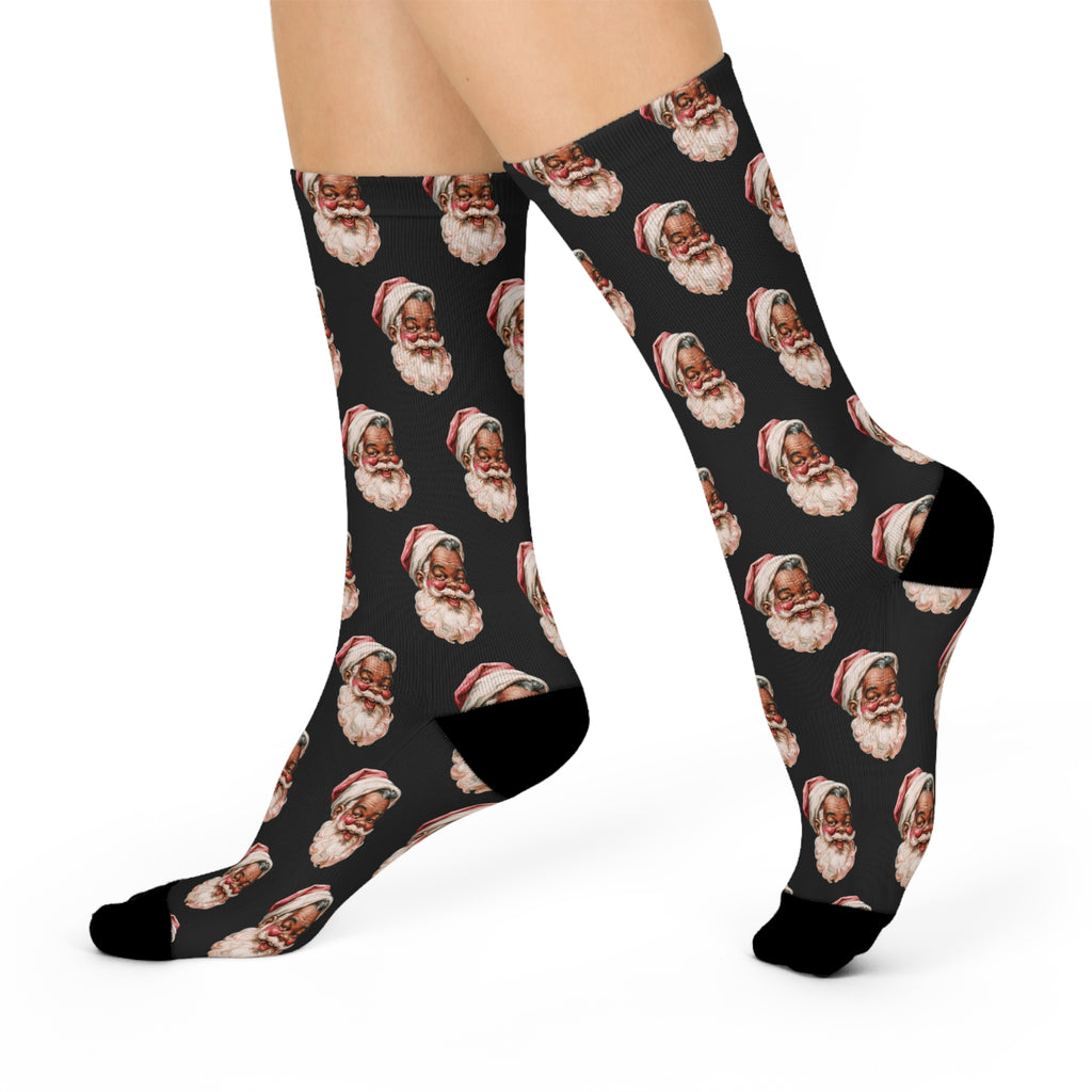 Copy of Copy of Santa Face Crew Socks — Festive Christmas Holiday Socks with Classic Santa Pattern