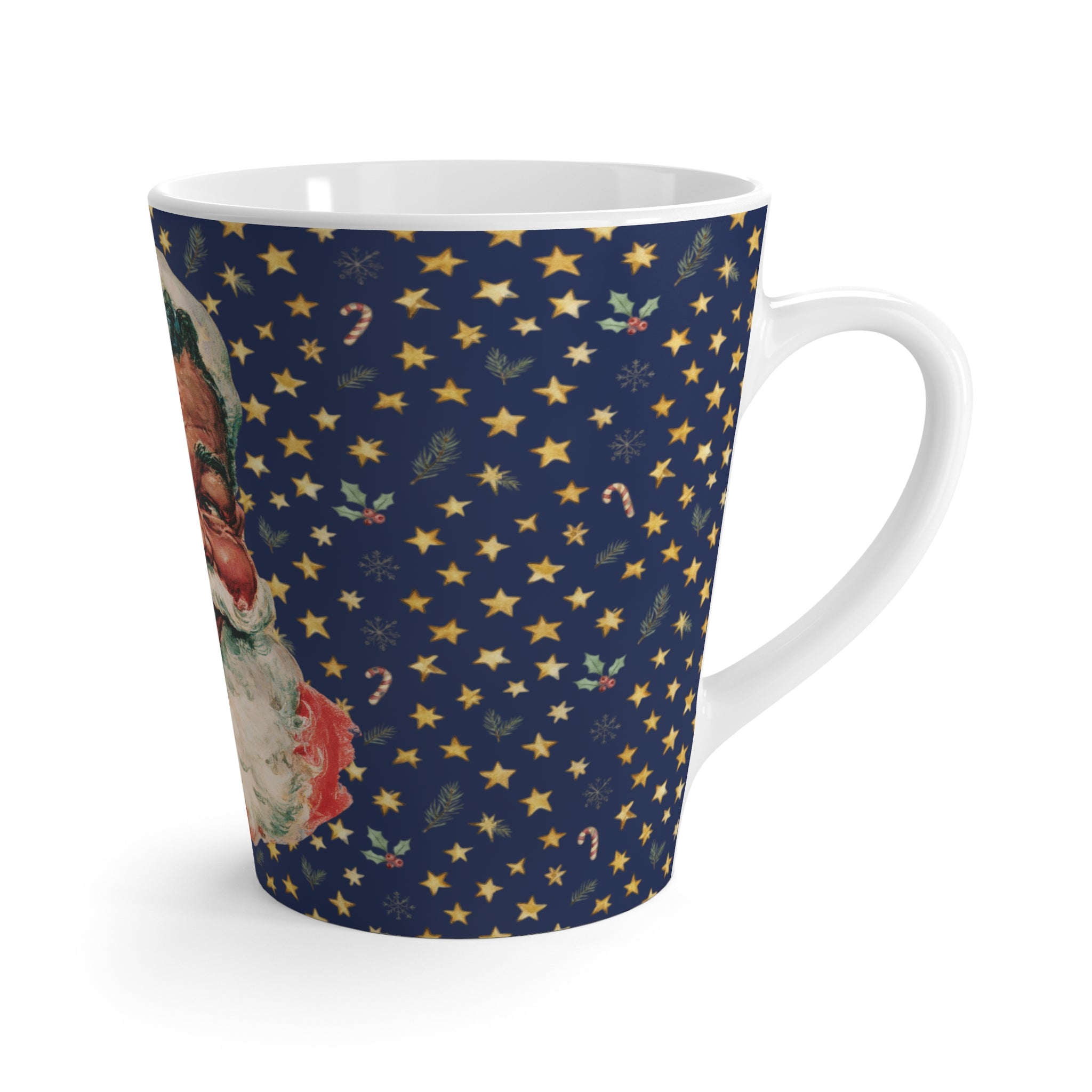 Vintage Black Santa Latte Mug