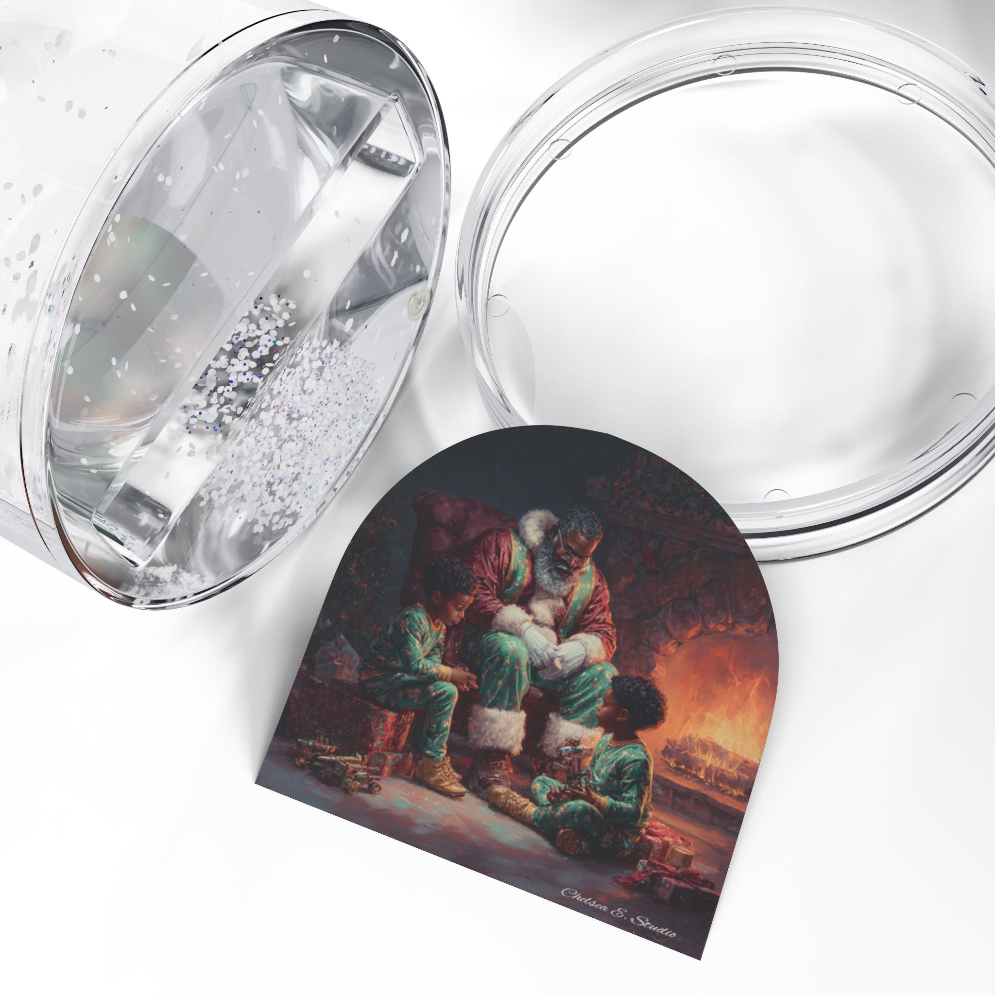 Snow Globe — Vintage Santa & Children Winter Scene Holiday Decor