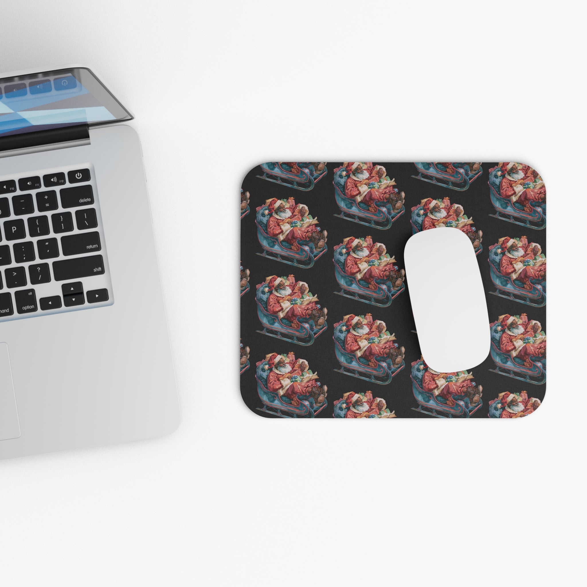 Copy of Vintage Santa Sleigh Mouse Pad — Retro Christmas Desk Mat