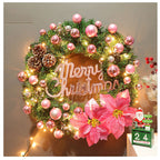 Christmas Wreath featuring coordinated Christmas garland and wreath decor.