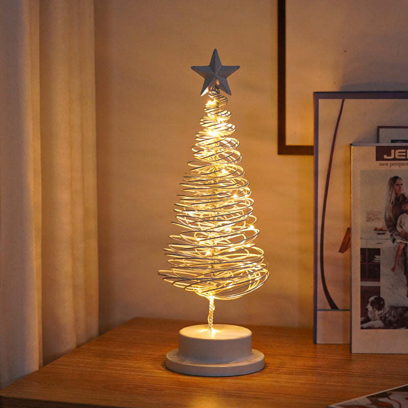 Christmas Lights featuring an LED tabletop spiral Christmas tree lamp.