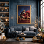 Christmas Poster featuring Black Santa arriving with festive Christmas magic.