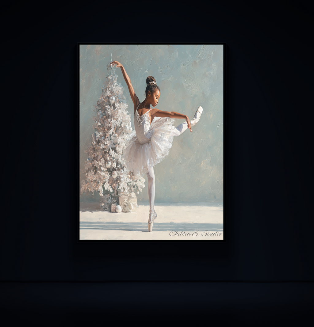 Christmas Poster featuring a tender Christmas scene with a child and holiday warmth.