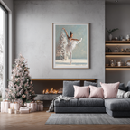 Christmas Poster featuring a tender Christmas scene with a child and holiday warmth.