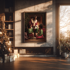 Christmas Poster featuring Black Santa reading a cozy Christmas story to children.