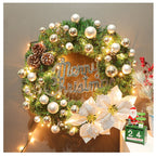 Christmas Wreath featuring coordinated Christmas garland and wreath decor.