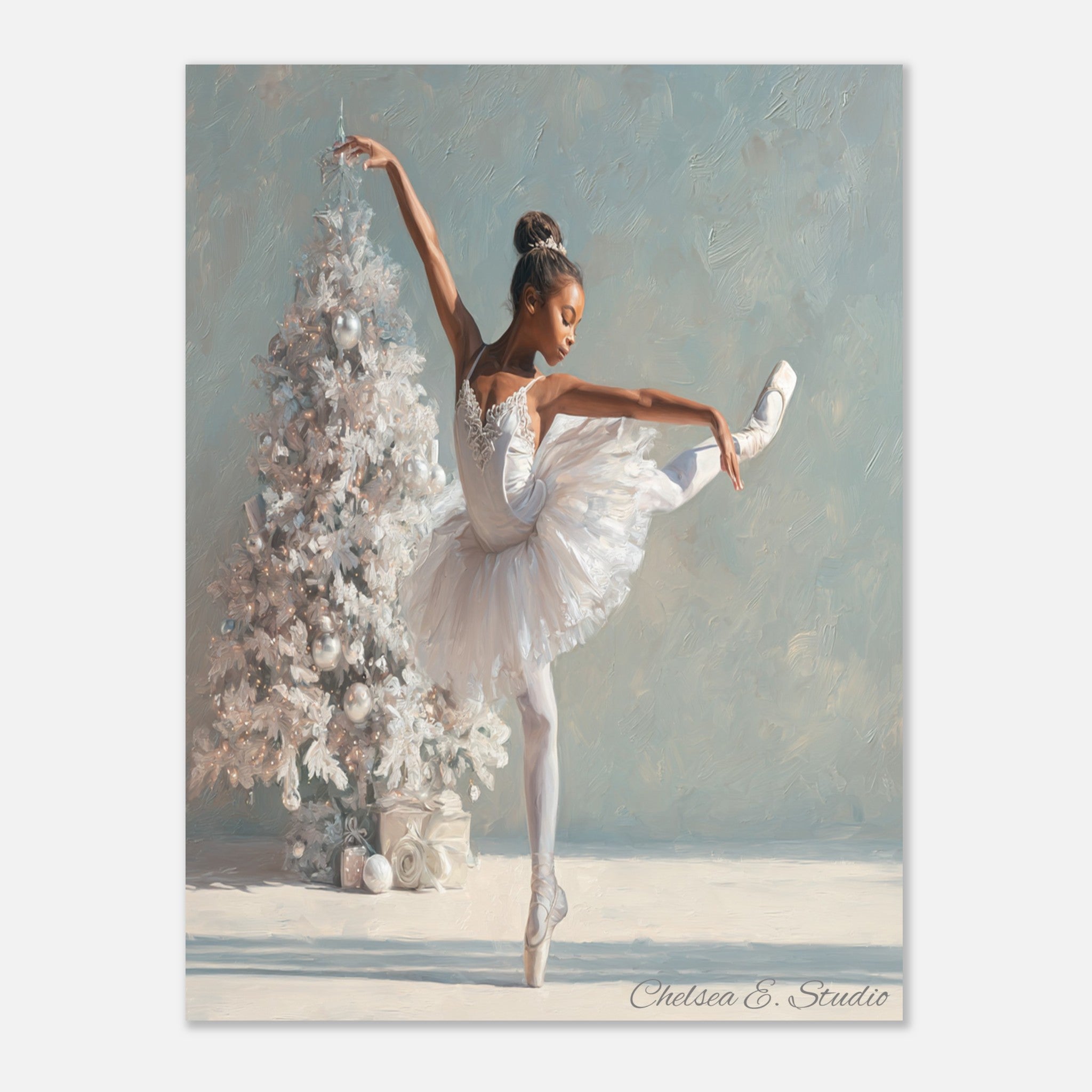 Christmas Poster featuring a tender Christmas scene with a child and holiday warmth.