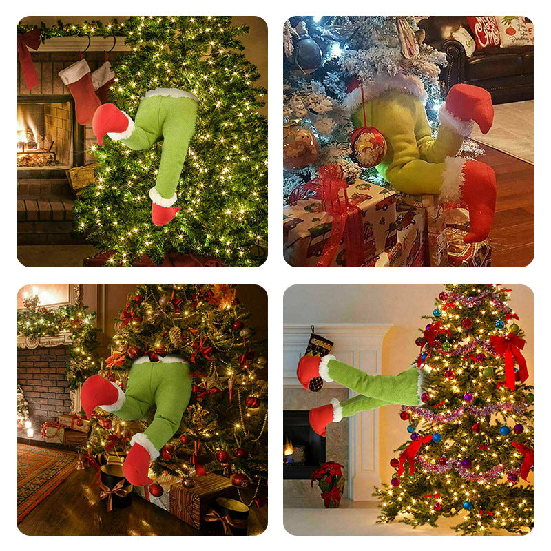 Christmas Ornament featuring a green holiday Meanie Christmas tree set with playful seasonal style.