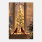 Christmas Poster featuring a quiet Christmas window scene with cozy winter charm.