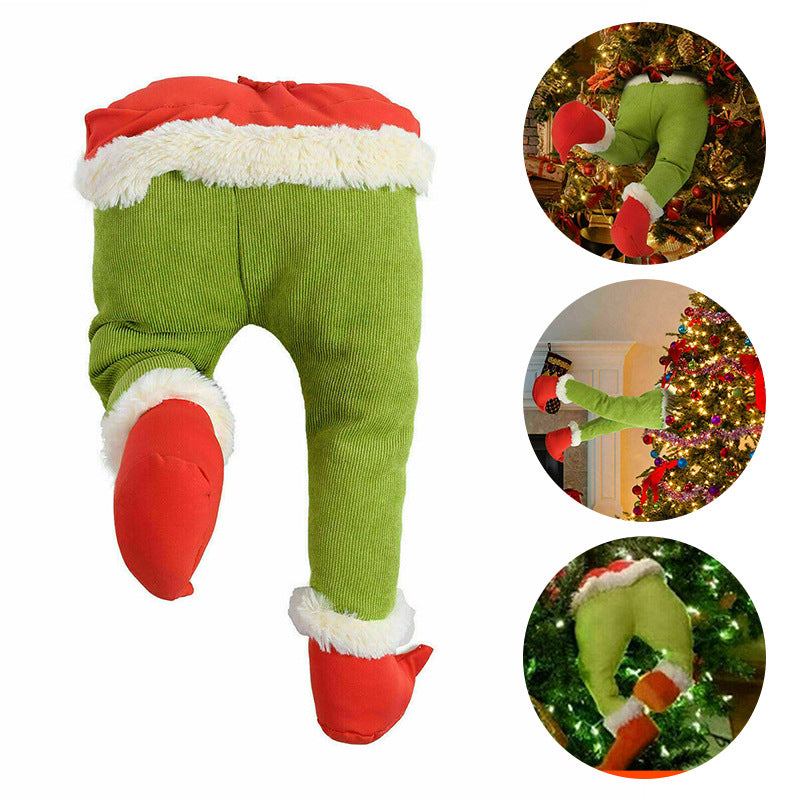 Christmas Ornament featuring a green holiday Meanie Christmas tree set with playful seasonal style.