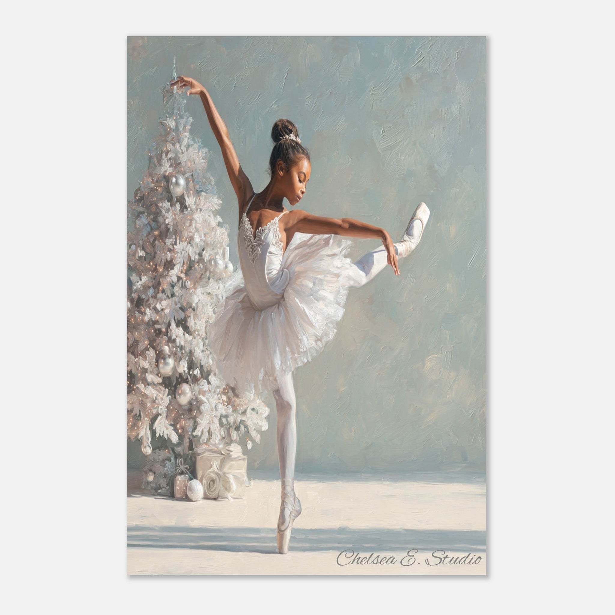 Christmas Poster featuring a tender Christmas scene with a child and holiday warmth.
