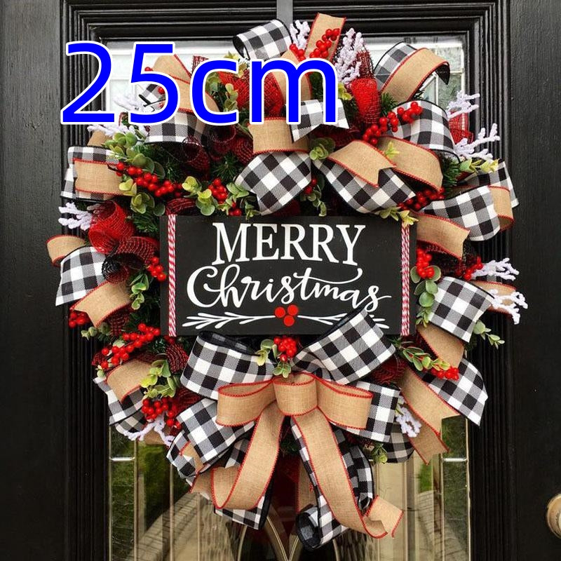 Christmas Wreath featuring a plaid Christmas wreath for classic holiday decor.