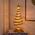 Christmas Lights featuring an LED tabletop spiral Christmas tree lamp.