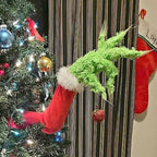 Christmas Ornament featuring a green holiday Meanie Christmas tree set with playful seasonal style.