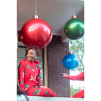 Christmas Ornament featuring oversized inflatable Christmas bulb decorations.