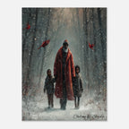 Christmas Poster featuring a snowy Christmas woodland scene with peaceful winter atmosphere.