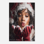Christmas Poster featuring children enjoying playful winter snow and Christmas fun.