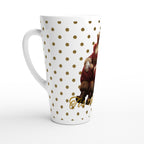 Christmas Mug featuring a relaxed Black Santa with elegant gold holiday accents.