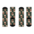 Christmas Crew Socks featuring Vintage Hunter Green Santa Face Crew Socks holiday artwork.