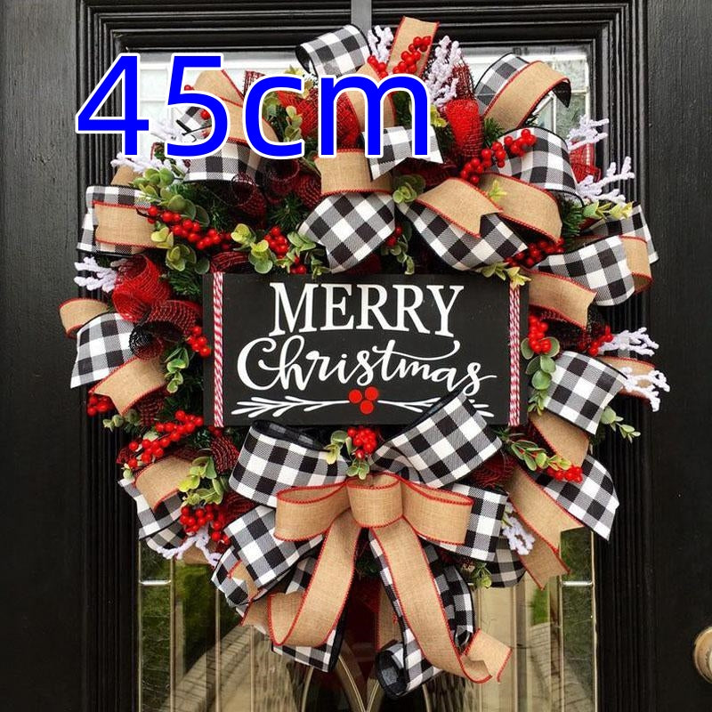 Christmas Wreath featuring a plaid Christmas wreath for classic holiday decor.