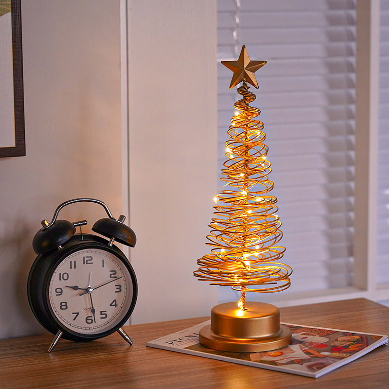 Christmas Lights featuring an LED tabletop spiral Christmas tree lamp.