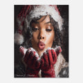 Christmas Poster featuring children enjoying playful winter snow and Christmas fun.