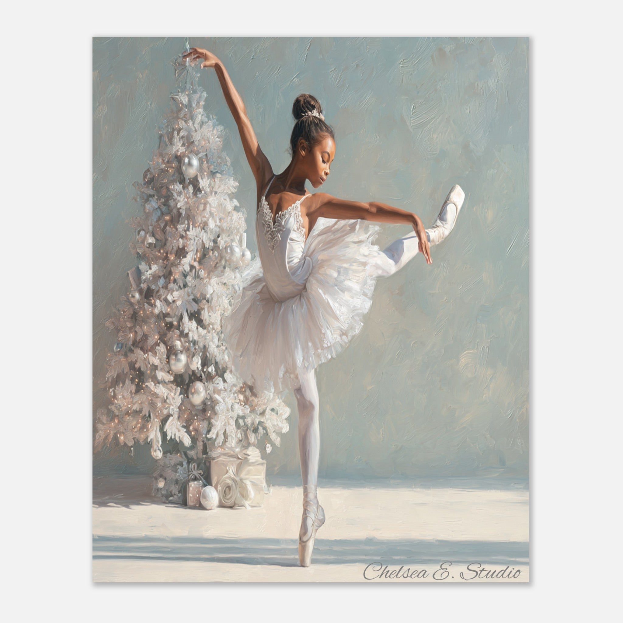 Christmas Poster featuring a tender Christmas scene with a child and holiday warmth.