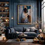 Christmas Poster featuring angelic Christian Christmas artwork with a classic holiday feel.