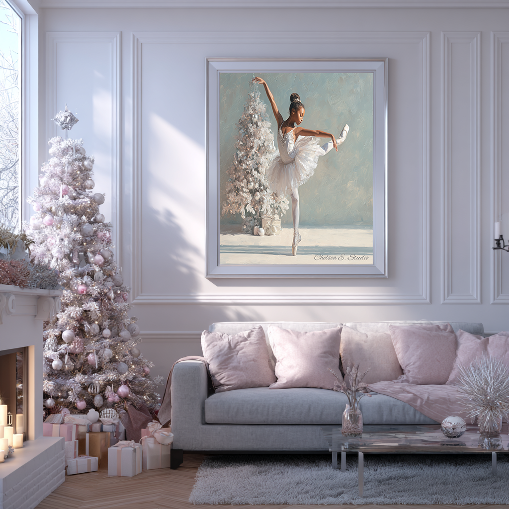Christmas Poster featuring a tender Christmas scene with a child and holiday warmth.