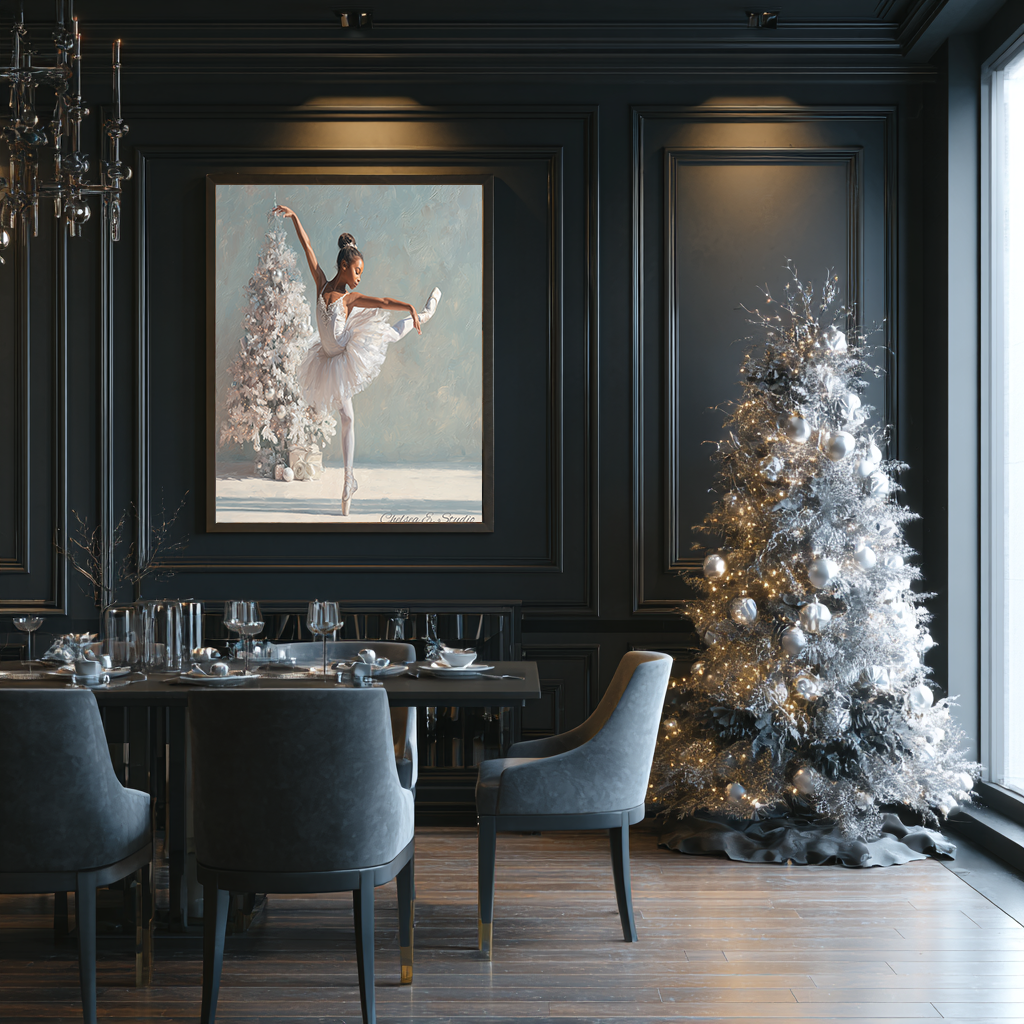 Christmas Poster featuring a tender Christmas scene with a child and holiday warmth.