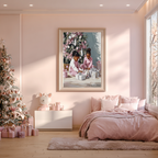 Christmas Poster featuring young Black girls in a sweet Christmas holiday scene.