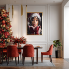 Christmas Poster featuring children enjoying playful winter snow and Christmas fun.